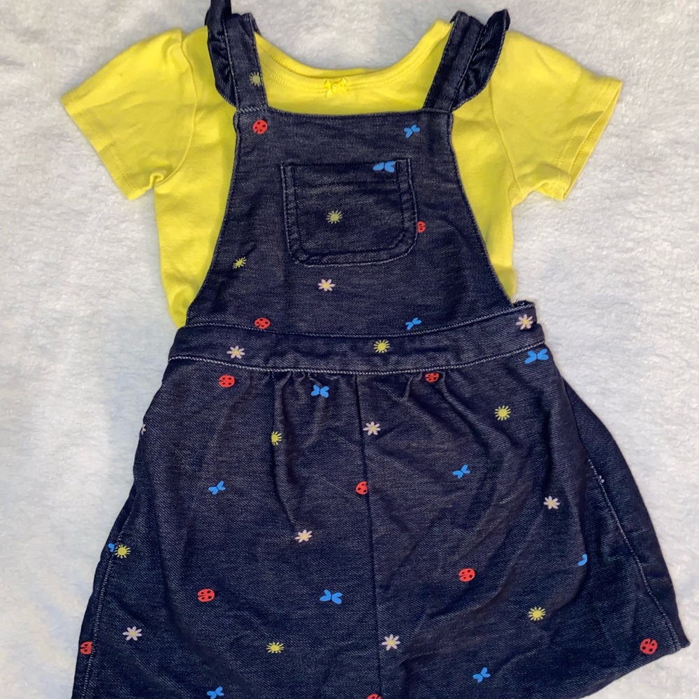 Lightweight denim overall dress